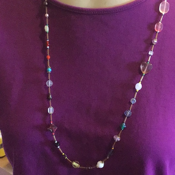 JEWELRY SALE ... HandCrafted Bead Soup Long Necklace about 30"  ...… x2 - Picture 4 of 7